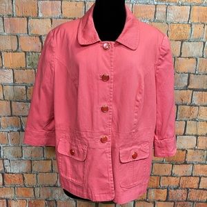 East 5th Plus Size Salmon Pink Textured Jacket‎